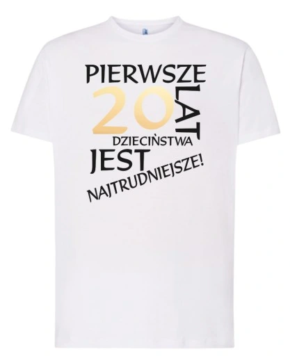 KOSZULKA MĘSKA PIERWSZE 30 40 50 60 70 URODZINY