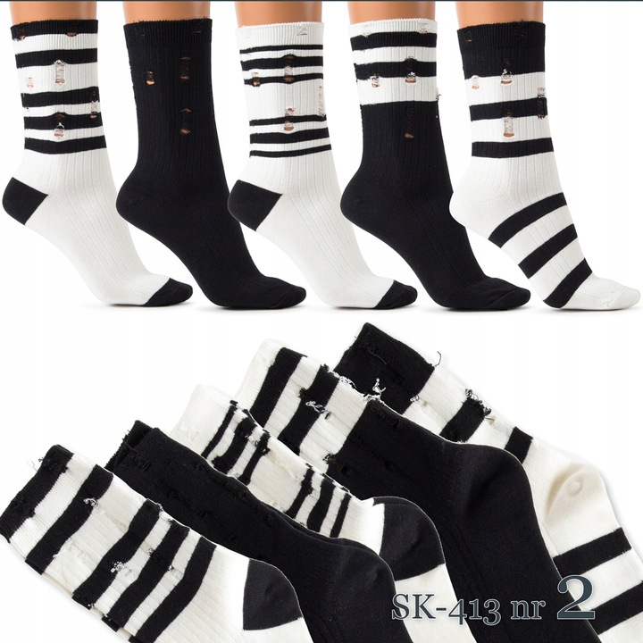 SKARPETY BAWEŁNIANE damskie ELEGANCKIE długie skarpetki JAKOŚĆ