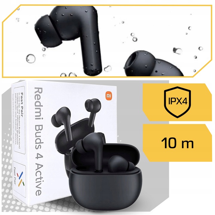 SŁUCHAWKI BEZPRZEWODOWE Xiaomi Redmi Buds 4 Active douszne FAST PAIR