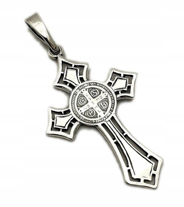 Krzyżyk św. Benedykta 5 cm SREBRO 925