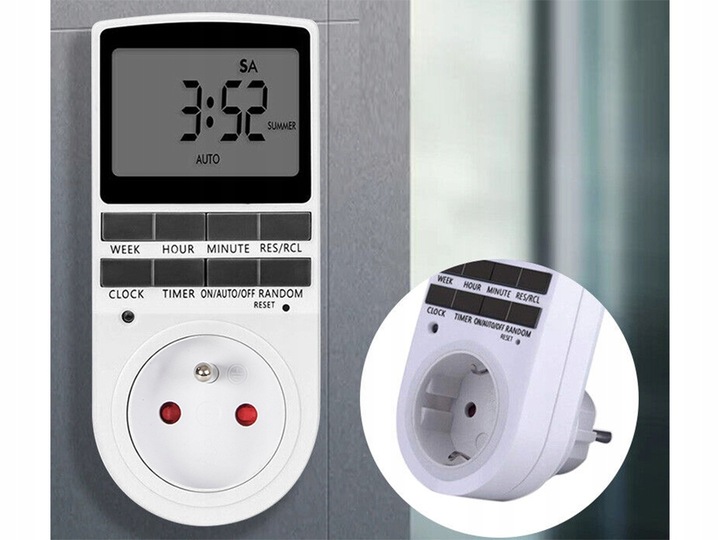 Programator Czasowy Timer Włącznik Wyłącznik Cyfrowy Elektroniczny Programy