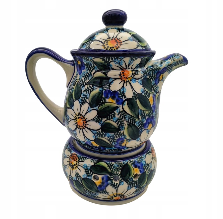 CZAJNIK Z PODGRZEWACZEM CERAMIKA BOLESŁAWIEC