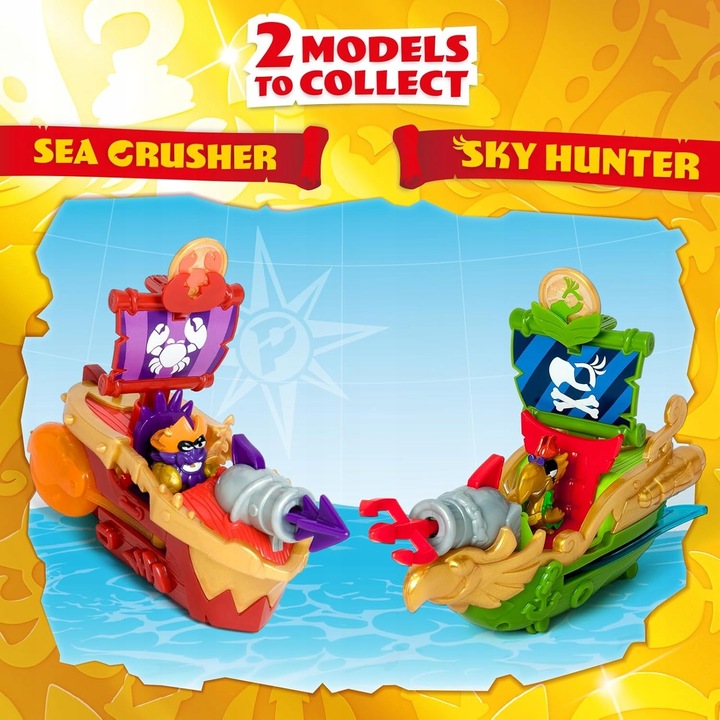 PIRATIX statek piracki Sea Crusher figurka Captain Lobster Golden Treasure