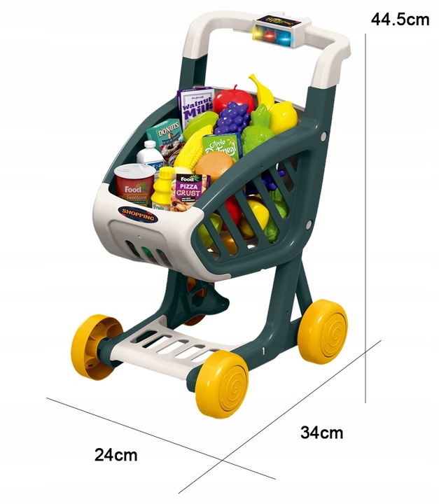 Wózek Sklepowy Dla Dzieci KOSZYK Zakupowy Supermarket KASA AKCESORIA MATADI