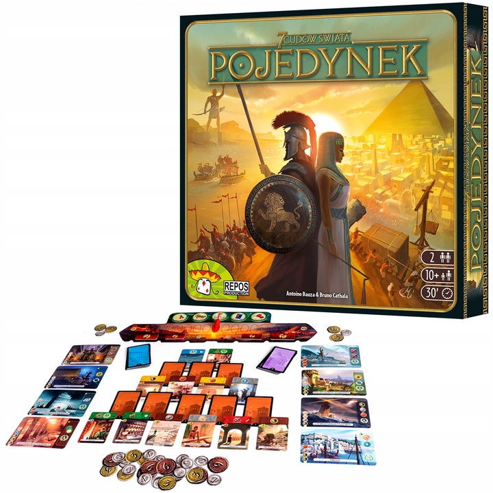 POJEDYNEK 7 CUDÓW ŚWIATA GRA PLANSZOWA KARCIANA TOWARZYSKA RODZINNA REBEL