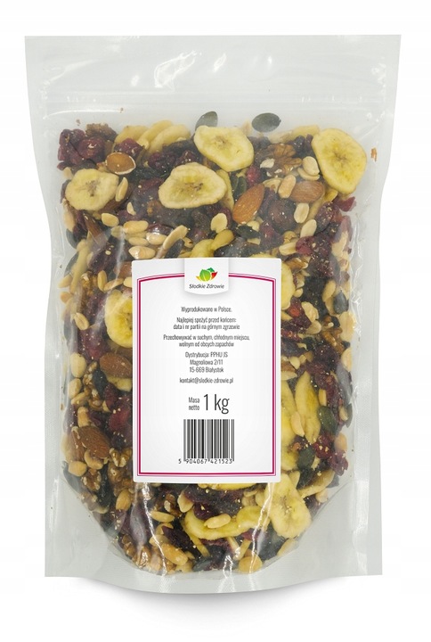 MIESZANKA STUDENCKA Z ŻURAWINĄ Mix orzechów, nasion i bakalii 1kg