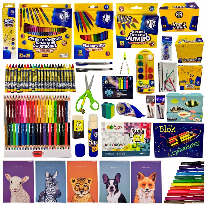 Wyprawka Szkolna Klasa 1-3 Duży zestaw szkolny przyborów do szkoły XXL