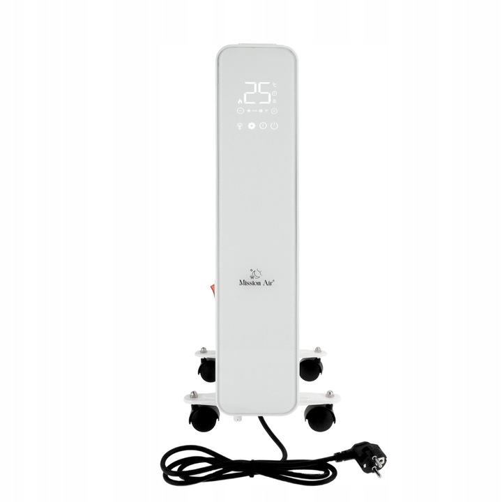 Grzejnik olejowy elektryczny Mission Air OSLO white 2500W biały WIFI TIMER