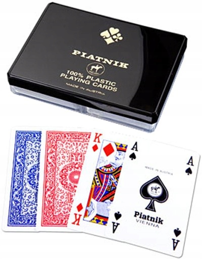 2 X KARTY DO GRY 100% PLASTIK PIATNIK SUPER JAKOŚĆ