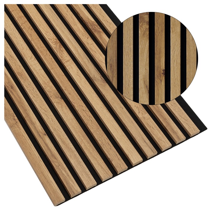 LAMELE ŚCIENNE NA FILCU 46x275 AKUSTYCZNE DĄB NATURALNY WOTAN SONOMA CRAFT