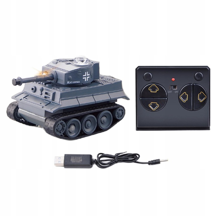 Mini RC Battle Tank Crawler ze zdalnym szarym