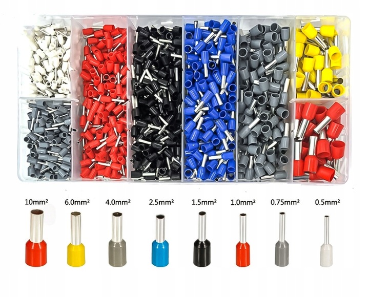 ZACISKARKA PRASKA KONEKTORÓW TULEJEK KOŃCÓWEK KABLI PRZEWODÓW ZESTAW x1200