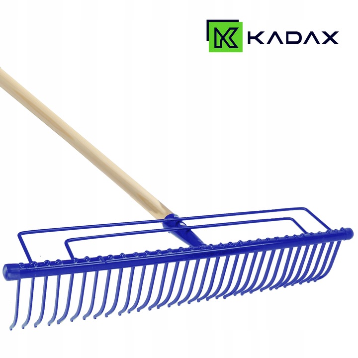 GRABIE METALOWE DO LIŚCI TRAWY OGRODOWE 165cm WZMOCNIONE 32 ZĘBNE TRZONEK