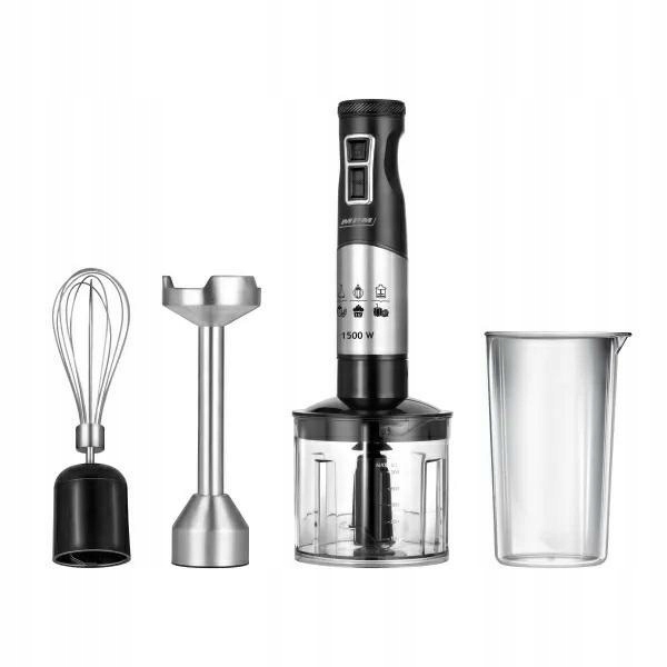 Blender ręczny MPM MBL-34M 1500W Funkcja Turbo Stal nierdzewna Czarny