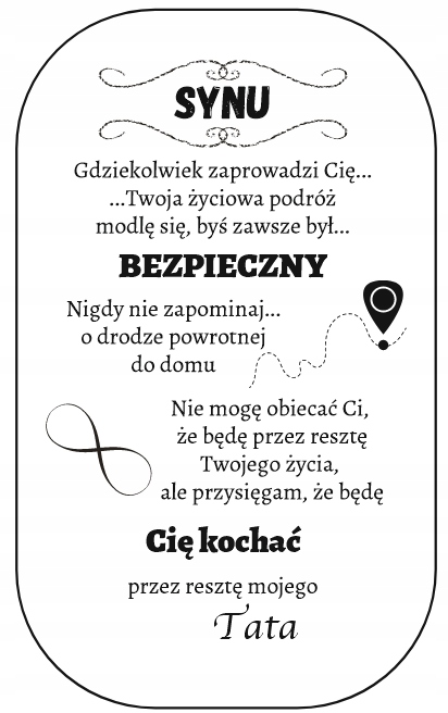 Srebrny Nieśmiertelnik Grawer Prezent dla Syna od Taty Naszyjnik Męski BOX