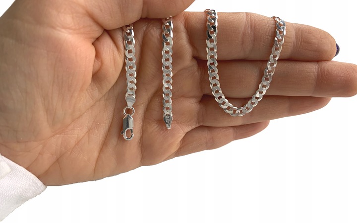 SREBRNY MĘSKI OKAZAŁY ŁAŃCUSZEK PANCERKA 045/55cm DLA NIEGO SREBRO 925