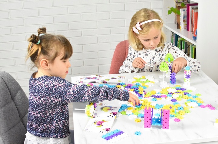 KLOCKI KONSTRUKCYJNE WAFLE MELI Basic Constructor PINK 400 el PUZZLE GOFRY