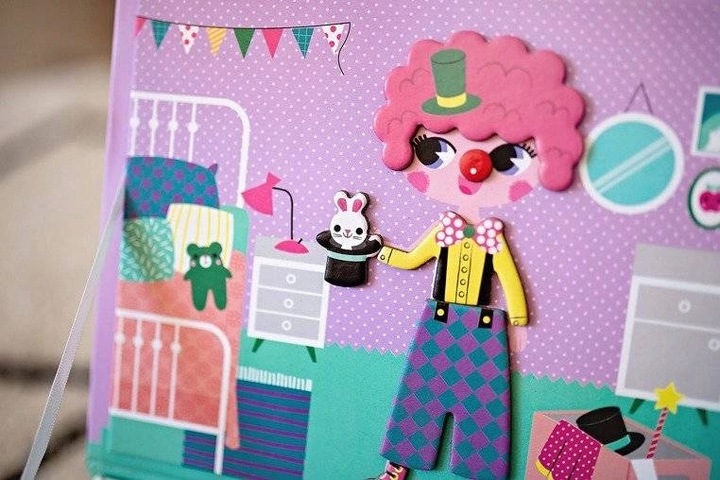 Układanka magnetyczna Magnetibook Kostiumy Dziewczynka dla dzieci 3+, Janod