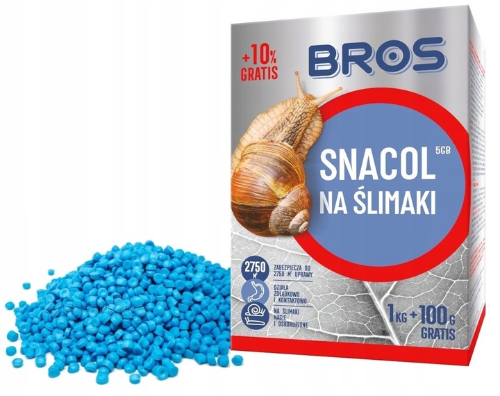 SNACOL niebieskie granulki na ślimaki BROS 1,1kg trutka granulat