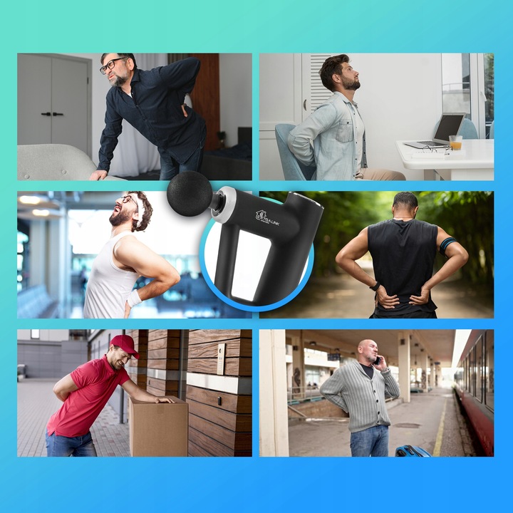 Pistolet do masażu Massage Gun Mini Czarny 4 końcówki Extralink