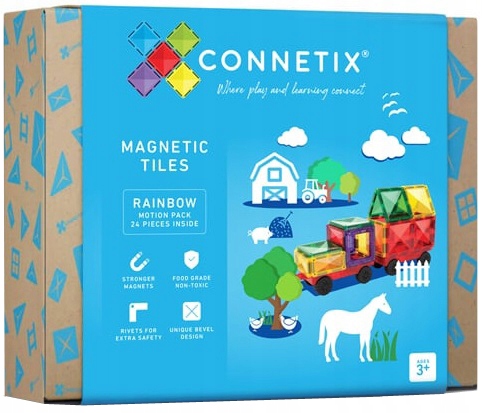CONNETIX KLOCKI MAGNETYCZNE RAINBOW MOTION PACK 24 SZT