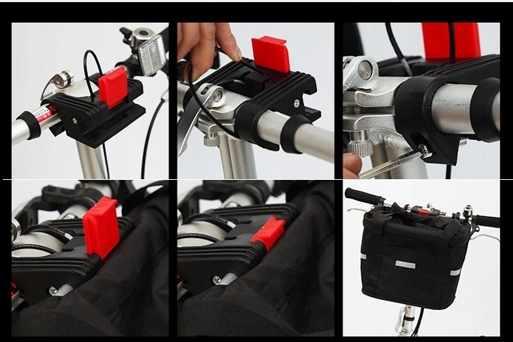 KOSZYK NA KIEROWNICĘ DO ROWERU ROWEROWY PIKNIK TORBA CZARNA 10L + UCHWYT