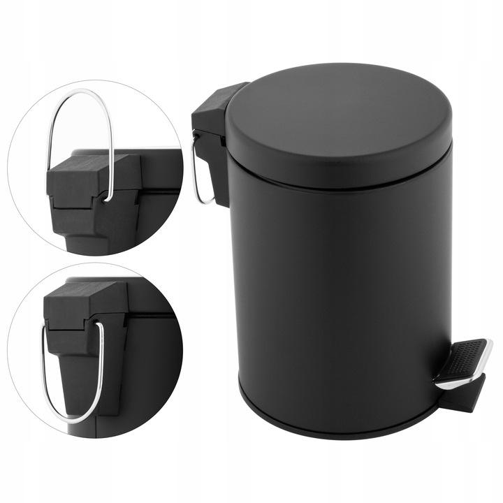 Kosz na śmieci śmietnik 3L do WC łazienki toalety biura czarny LOFT YOKA