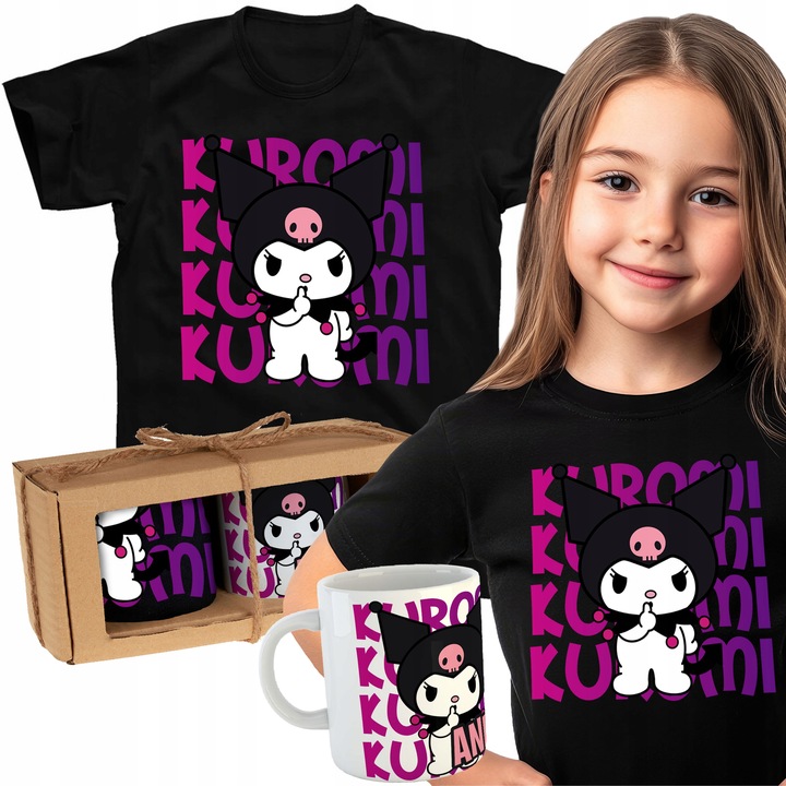 ZESTAW KOSZULKA KUBEK IMIĘ KUROMI ONEGAI MY MELODY PREZENT URODZINY MIKOŁAJ
