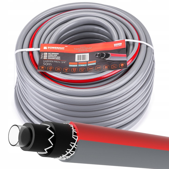 Wąż OGRODOWY Do Wody 3/4'' 50m 6 Warstwowy 30 Bar