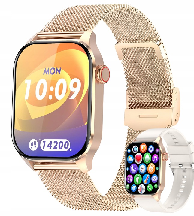 Zegarek Damski Smartwatch 380MAH ROZMOWY AMOLED Z Pomiar Cukru Ciśnienie