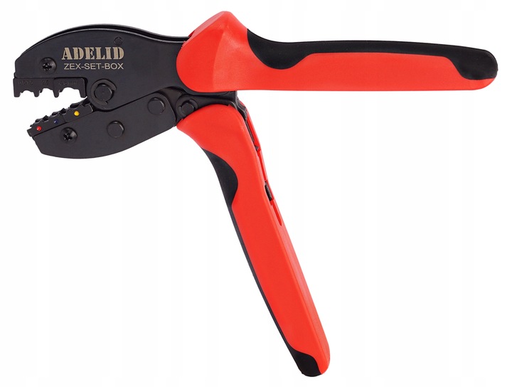 PRASKA Z WYMIENNYMI MATRYCAMI 5 MATRYC ZESTAW ZACISKARKA KONEKTORÓW TULEJEK