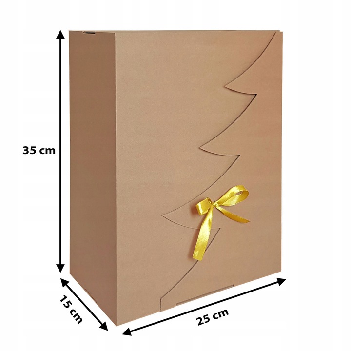 50 SZT - 1 SZT 13,80 BRUTTO PUDEŁKO PREZENTOWE 35x25x15 CM CHOINKA 1513