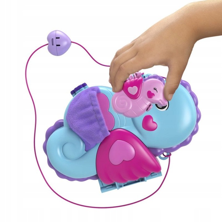 POLLY POCKET OTWIERANA TOREBKA KONIKI MORSKIE ZESTAW 2 MINILALKI + DODATKI