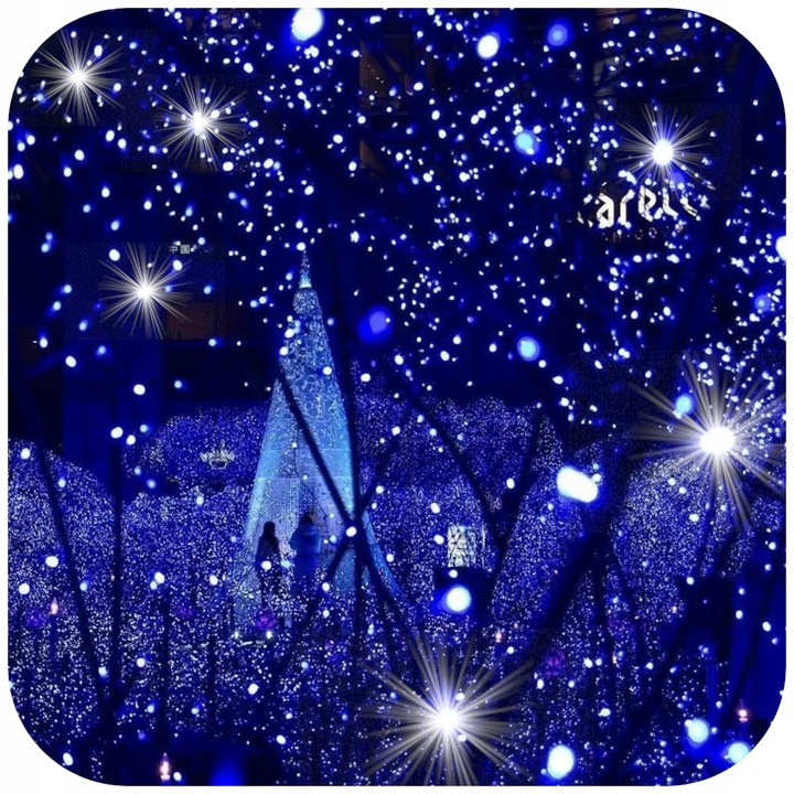 LAMPKI CHOINKOWE NIEBIESKIE 300 LED FLASH WEW/ZEW ŚWIĄTECZNE NA CHOINKĘ 22M