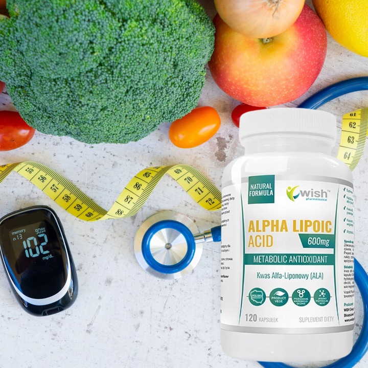 KWAS ALFA LIPONOWY ALA 600mg 120kapsułe MEGA DAWKA