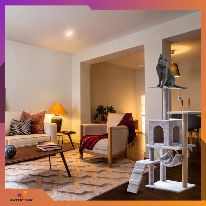 Drapak budka dla kota duży wysoki legowisko dla dużego kota drabinka słupek