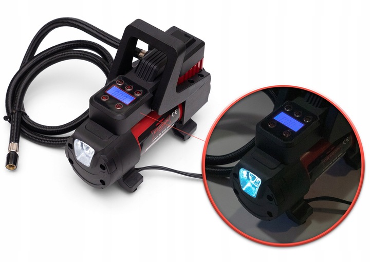 KOMPRESOR POWIETRZNY DRAGON WINCH 12V 10,34Bar 35l/min z latarką LED