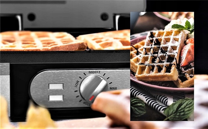 GOFROWNICA 1400W XXL 2 CHRUPIĄCE PUSZYSTE GOFRY XXL DUŻA SOLIDNIE WYKONANA