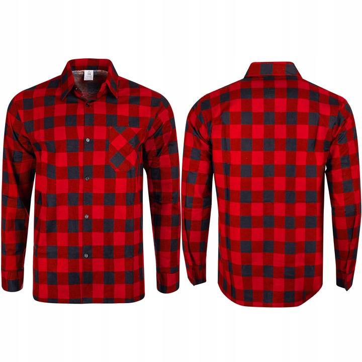 KOSZULA FLANELOWA CASUAL W KRATE MĘSKA 100% BAWEŁNA r. L