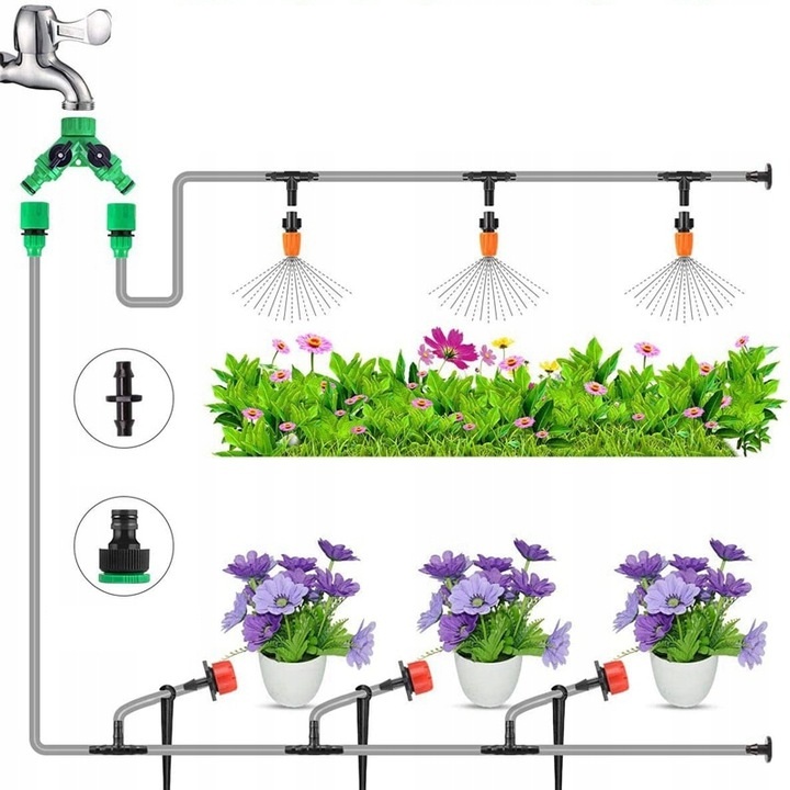 ZESTAW NAWADNIANIA AUTOMATYCZNEGO TRWANIKÓW KWIATÓW OGRODU SZKLARNI KURTYNA