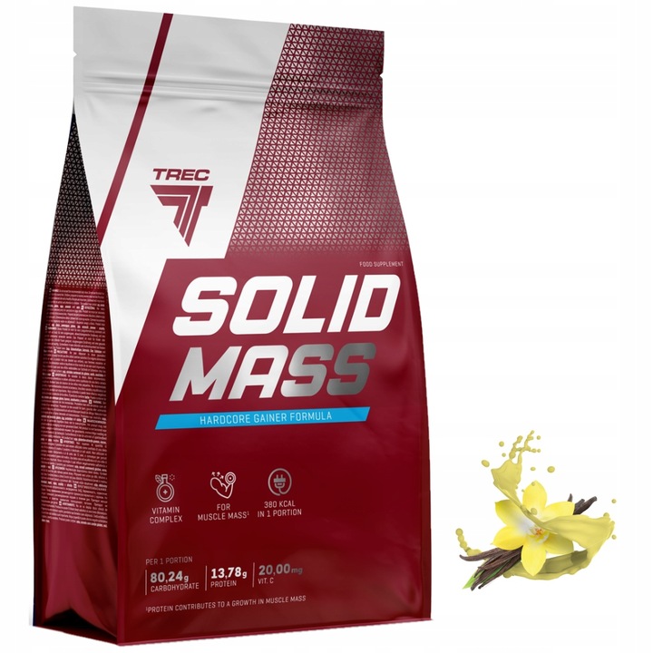 GAINER TREC SOLID MASS 3000g SMACZNY ZESTAW BIAŁEK I WĘGLOWODANÓW 3 kg