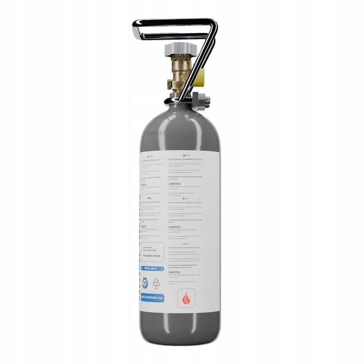 Butla CO2 Intergases o pojemności 2 kg, Wysokiej Czystości, Dwutlenek Węgla