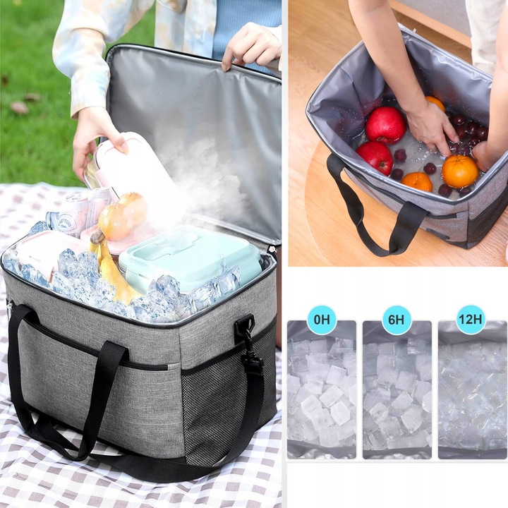 TORBA TERMICZNA na LUNCH BOX na jedzenie torba ŚNIADANIOWA na ramie 20L XL