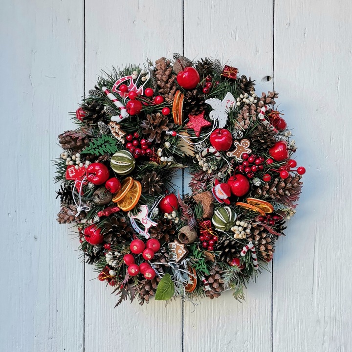 Wianek wieniec stroik 42 cm bożonarodzeniowy świąteczny