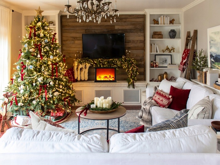 KOMINEK LED LAMPION Z OGNIEM RUCHOMY PŁOMIEŃ ELEKTRYCZNY DEKORACJA ŚWIĘTA