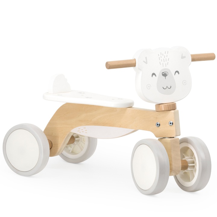 VIGA DREWNIANY JEŹDZIK MIŚ miękkie koła NAUKA JAZDY jakość SOLIDNY lekki