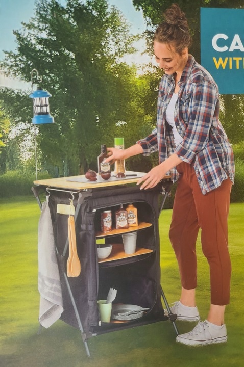 SZAFKA KEMPINGOWA TURYSTYCZNA SKŁADANA Z 3 PÓŁKAMI FROYAK 85x60x46