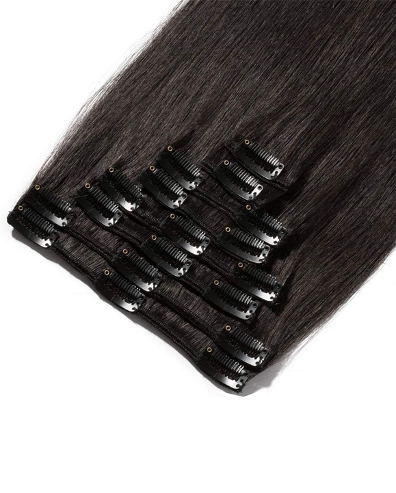 DOCZEPIANE WŁOSY Clip In Jak Naturalne Dopinki Proste Długie 6 Taśm 60 cm