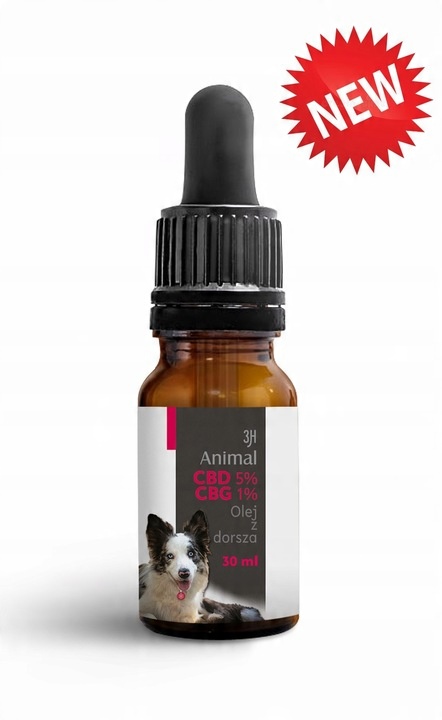 CBD 5% + CBG 1% OLEJEK KONOPNY DLA PSA PSÓW KOTA KOTÓW 30ml FULL SPECTRUM