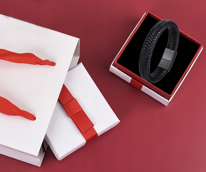 GRUBA Bransoletka Męska SKÓRZANA Skóra Naturalna Rzemień Dla Mężczyzny